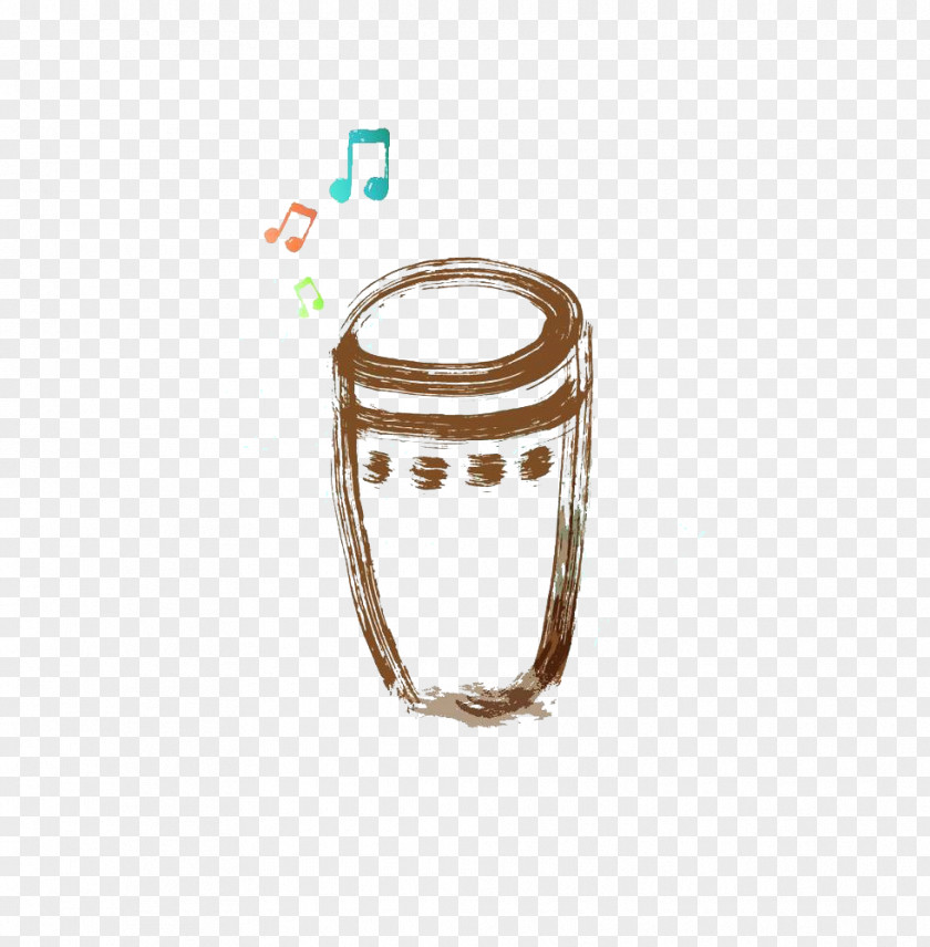 Hand-painted Simple Drums Bongo Drum Musical Instrument Stock Illustration PNG