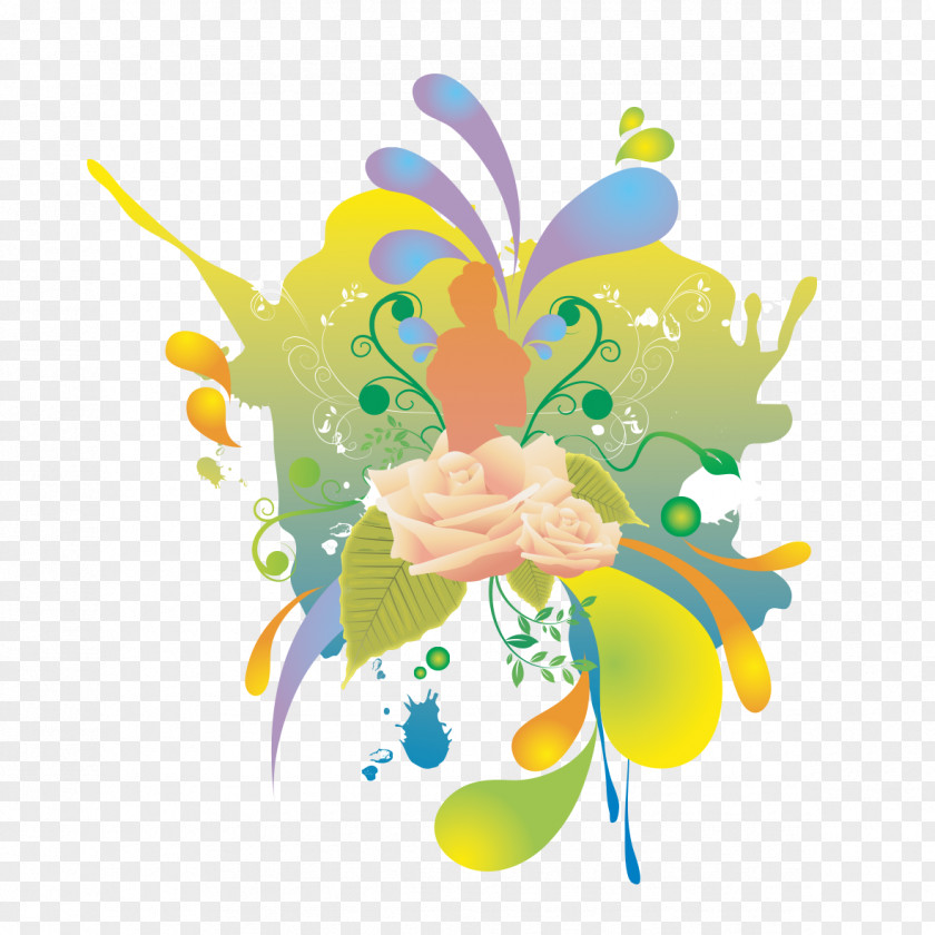 Silhouette Beauty Color Decoration Download Adobe Illustrator PNG