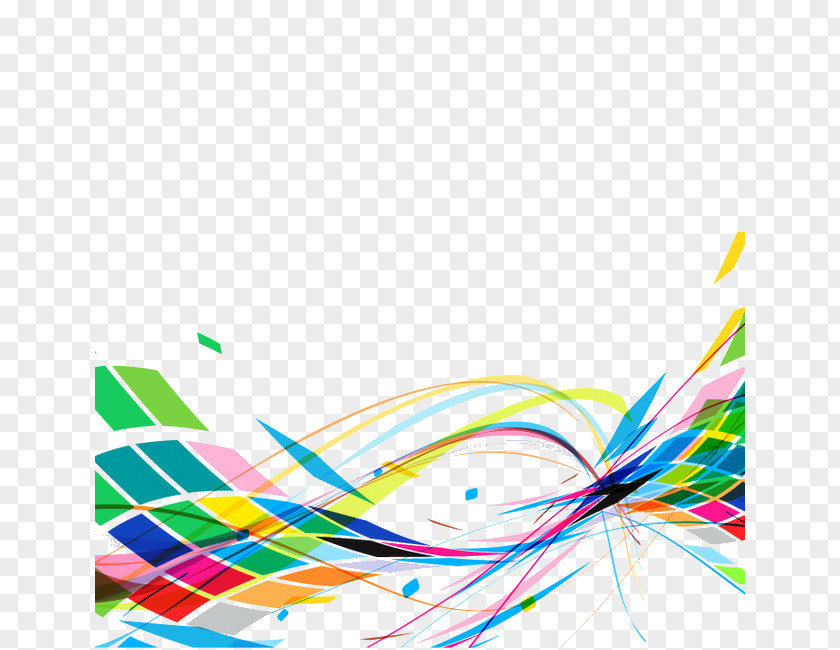 Color Dynamic Lines Abstract Art PNG