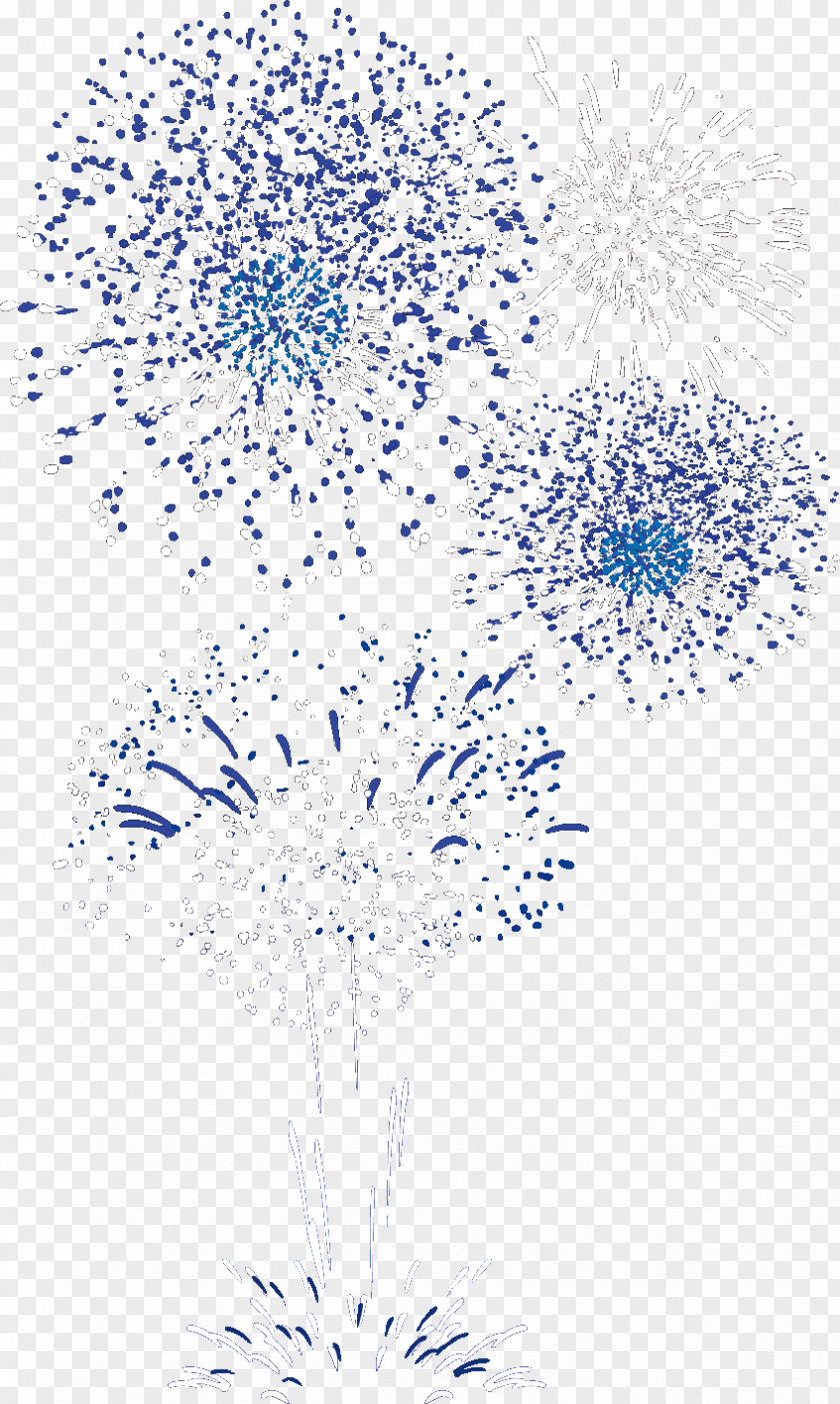 Fireworks Blue White PNG