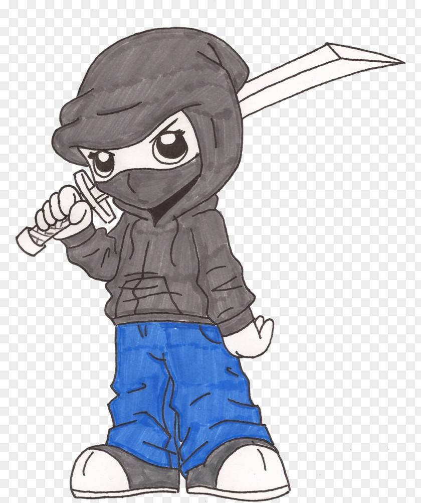 Ninja Hoodie Drawing Art PNG