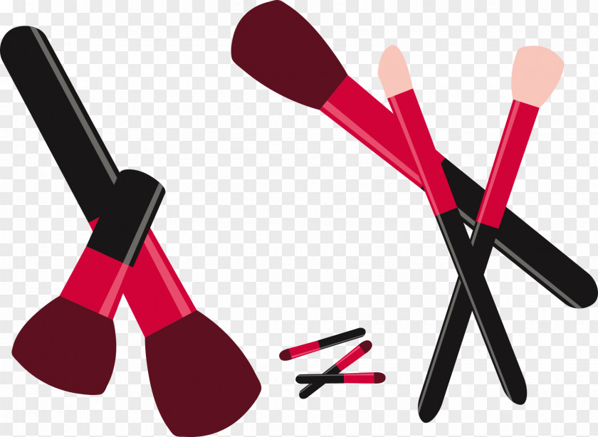 Vector Red Makeup Brush Cosmetics Make-up PNG