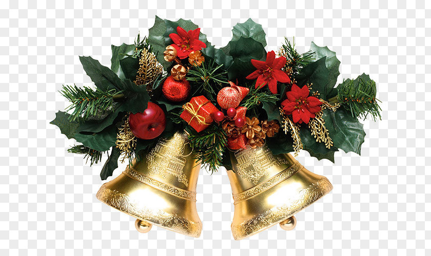 Refined Gold Christmas Bells Decoration Jingle Bell Ornament PNG