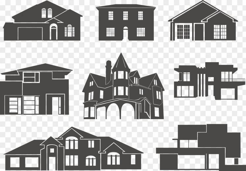 Vector House Silhouette Building Clip Art PNG