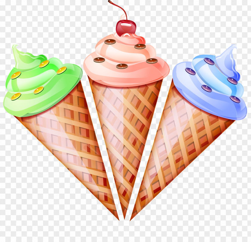 Vector Ice Cream Cone Waffle Snow PNG