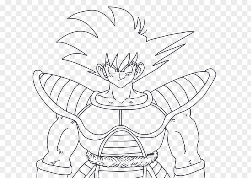 Goku Vegeta Gohan Line Art Drawing PNG
