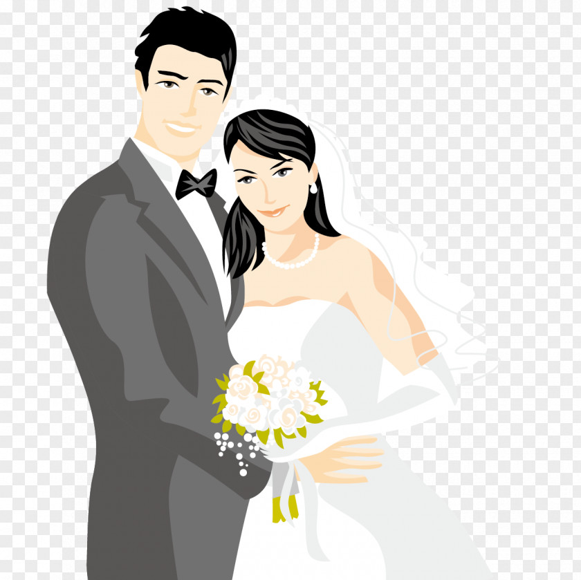 The Couple Vector Bridegroom Wedding Marriage PNG