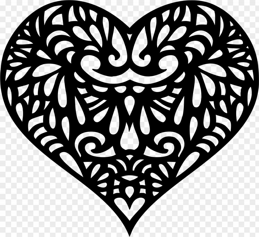 Ornamental Heart Silhouette PNG
