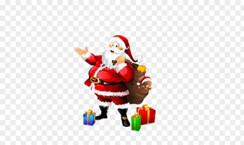 Santa Claus Pattern Christmas Gift PNG