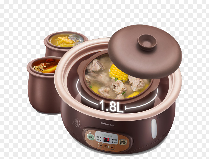 Multi-function Rice Cooker Congee Edible Birds Nest Simmering Clay Pot Cooking Stock PNG
