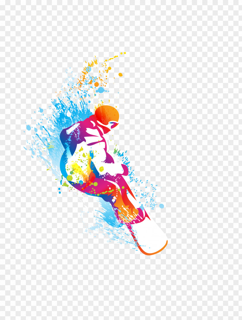 Vector Color Sailboat Skateboard Surfing Drawing PNG