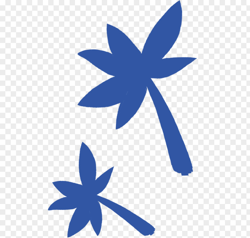 Coconut Trees Silhouette Blue Clip Art PNG