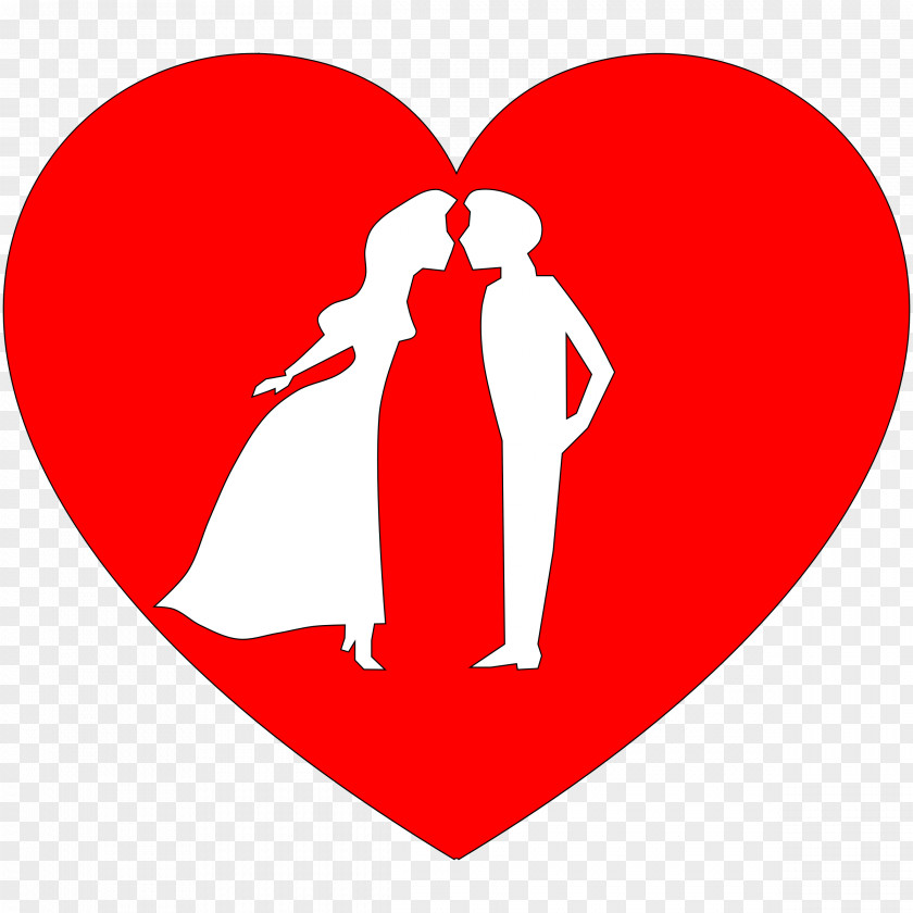 Love Couple Heart Kiss Clip Art PNG
