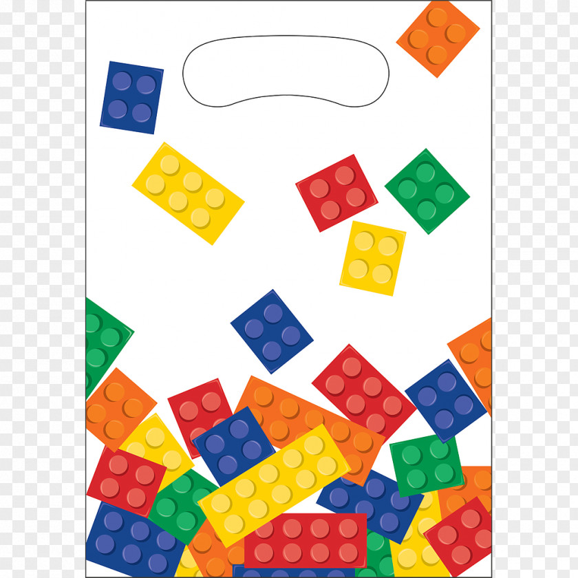 Color Building Blocks Toy Block Party Favor Birthday Bag PNG