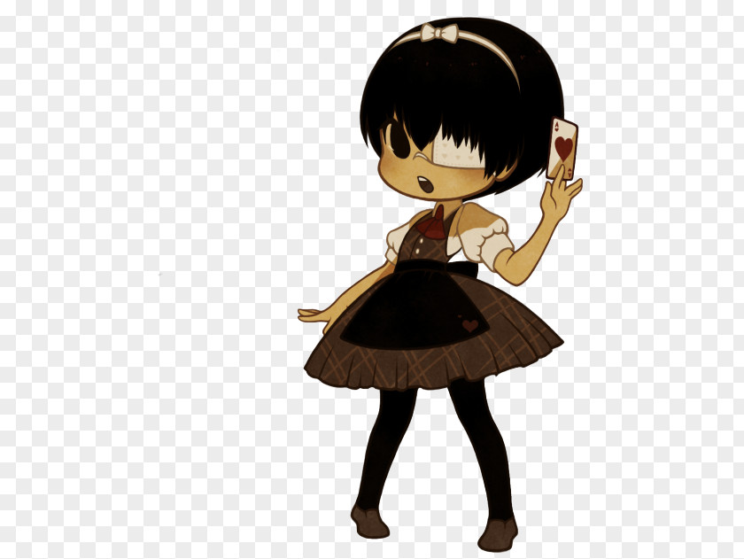 Telling Black Hair Cartoon Character Costume PNG