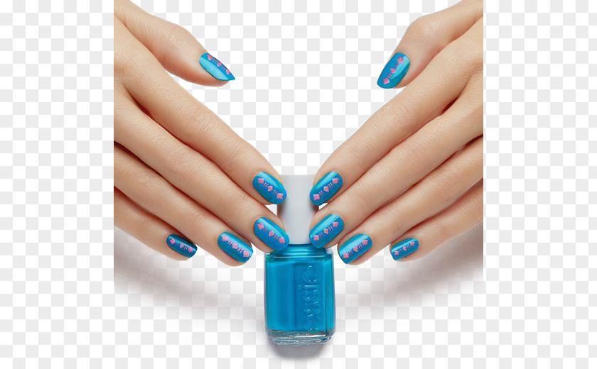 Blue Nail Polish Art Manicure Artificial Nails PNG