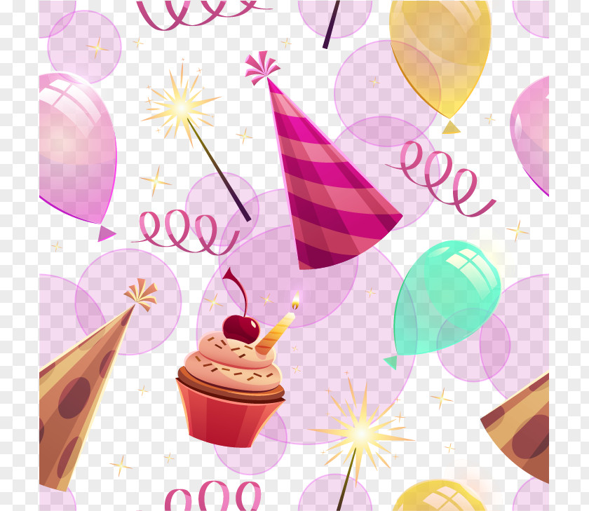 Creative Birthday Background Vector Material Euclidean Clip Art PNG