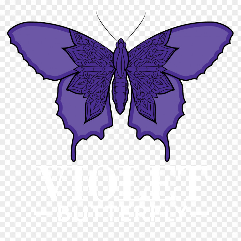 Butterfly Logo Brush-footed Butterflies Violet Purple Clip Art PNG