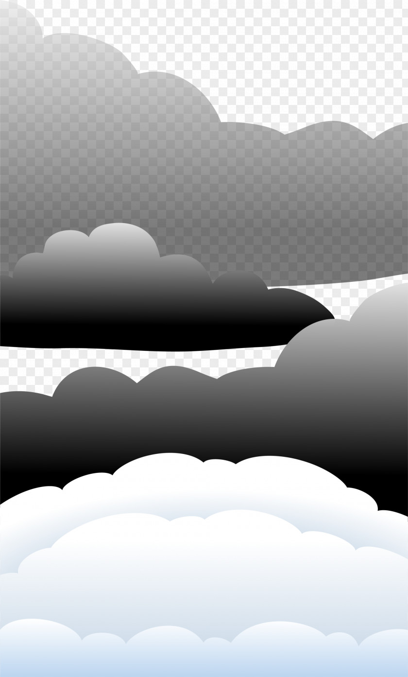 Hand Painted Black Clouds And Cloud ArtWorks PNG