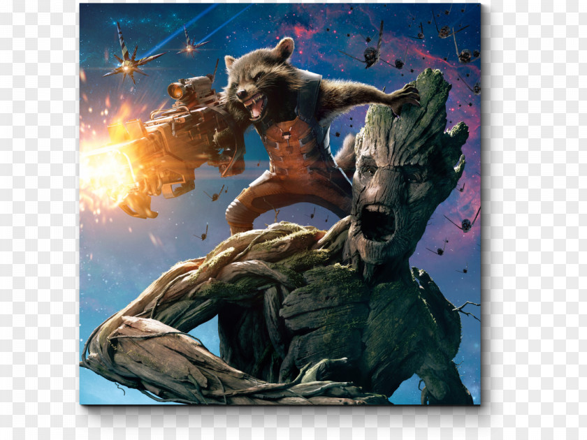 Rocket Raccoon Groot Drax The Destroyer Gamora Poster PNG