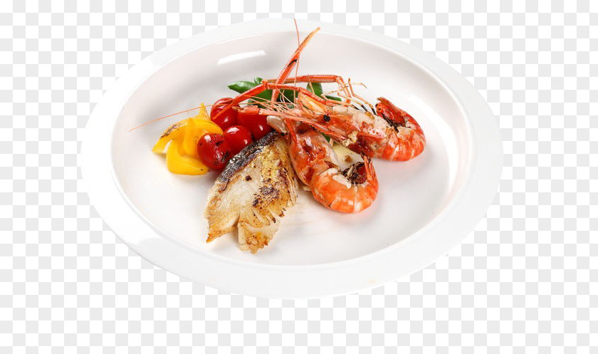 Seared Black Cod Fight Prawn Canada Shrimp Caridea European Cuisine Seafood PNG