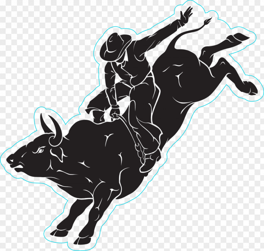 Sticker Jumping Bull Riding Traditional Sport PNG