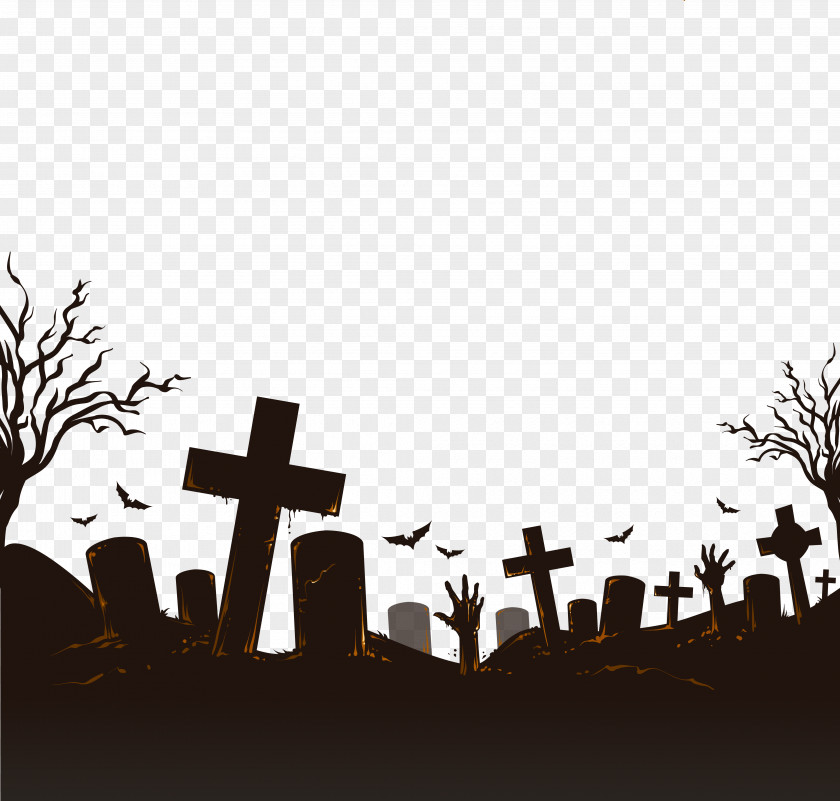 Vector Cemetery Halloween Icon PNG
