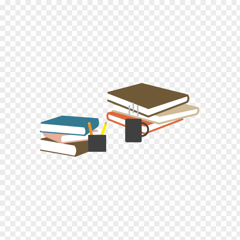 Vector Books And Tea Clip Art PNG