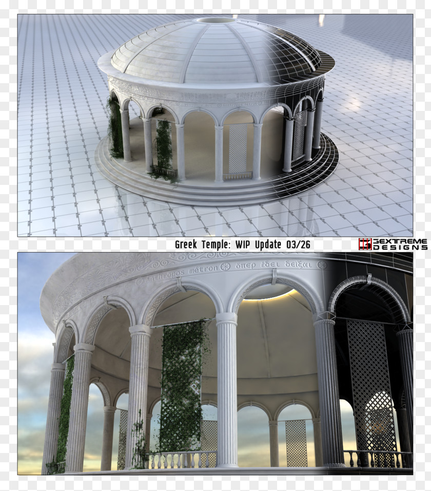 GREEK TEMPLE Window Facade Classical Architecture Roof PNG