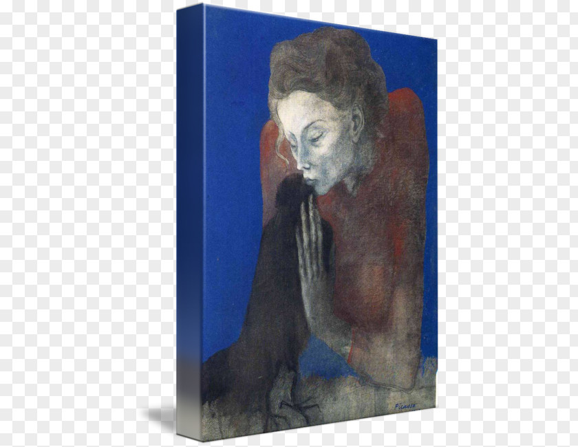 Pablo Picasso Woman With Raven Modern Art Portrait Gallery Wrap Canvas PNG