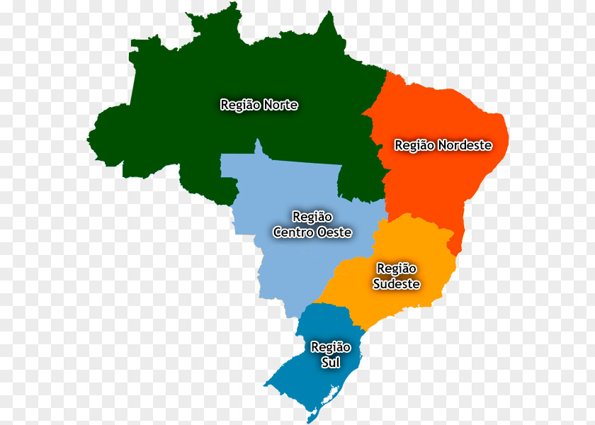 Map Regions Of Brazil Mapa Polityczna PNG