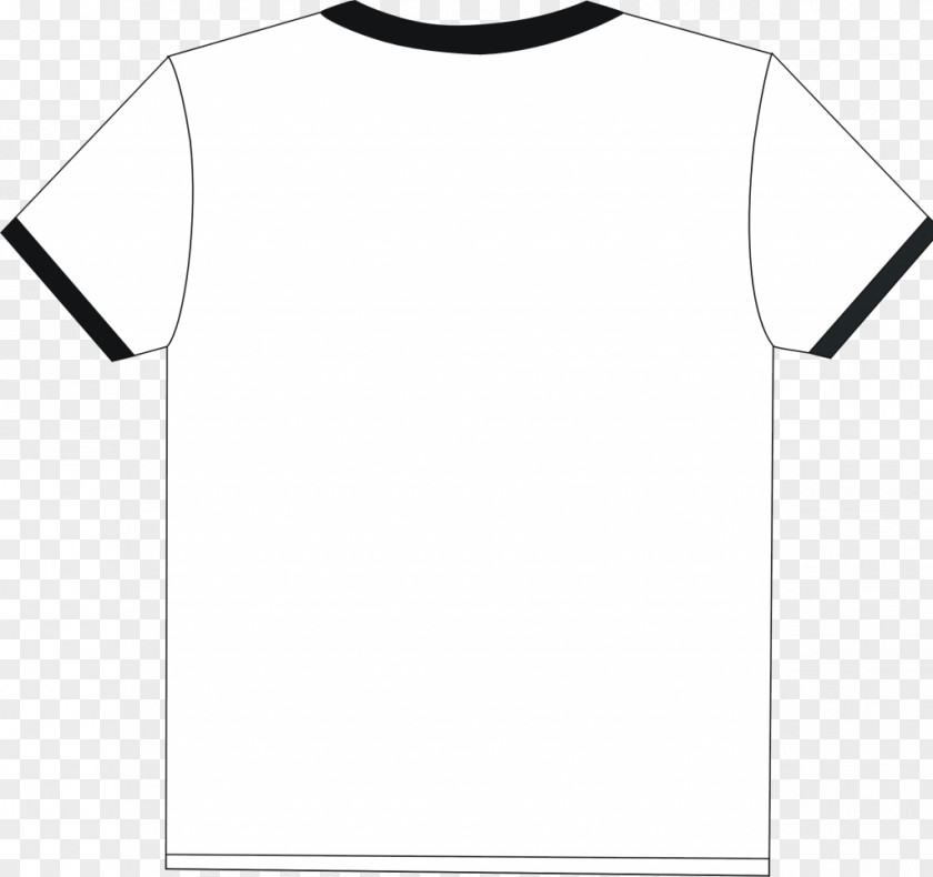 Blank T-shirt Outline Long-sleeved Shoulder White PNG