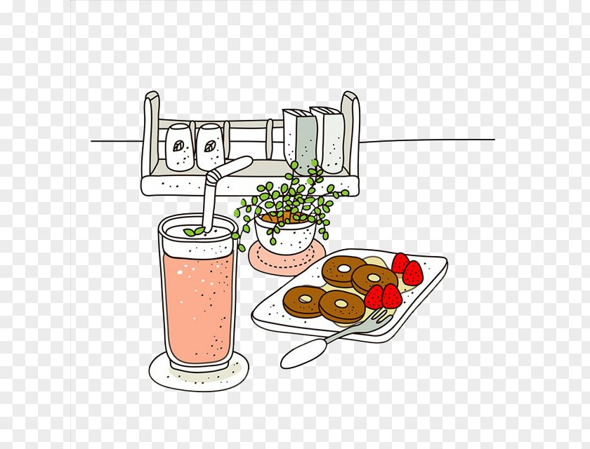 Hand Painted Fruit Juice Afternoon Tea Illustration PNG
