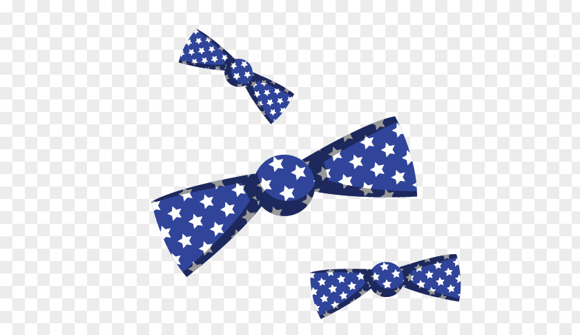Vector Blue And White Star Bow Tie PNG