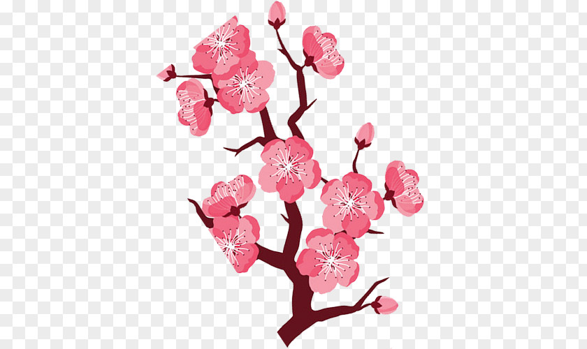 Cartoon Hand Painted Peach Floral Design PNG