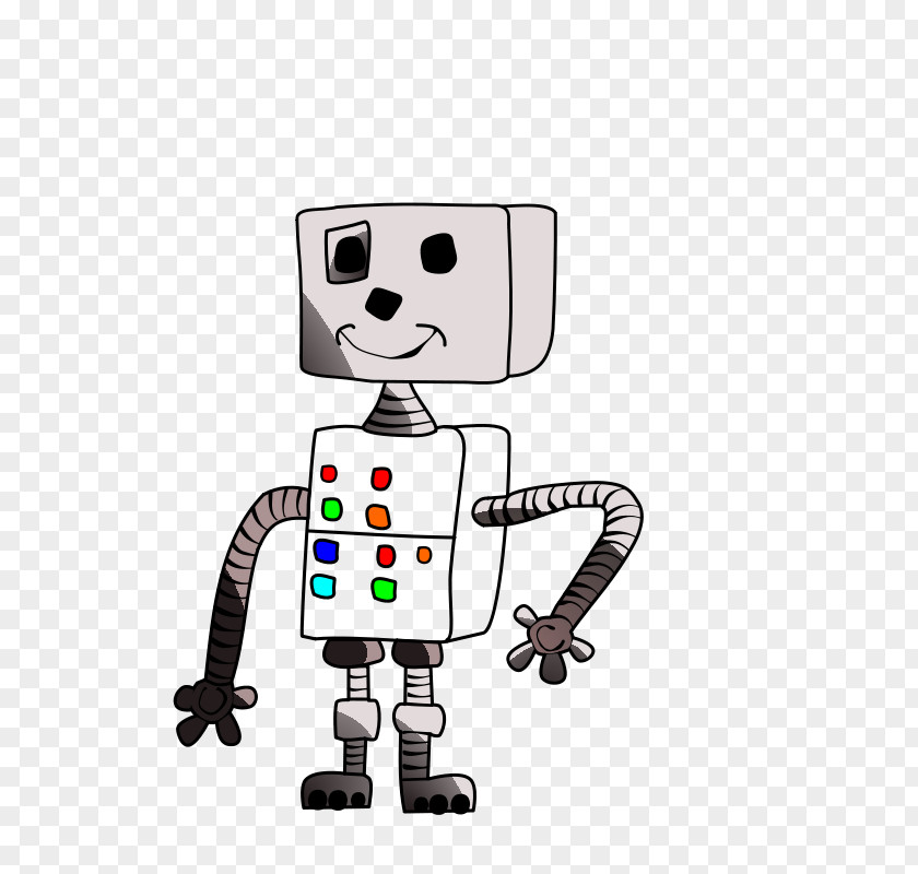 Childlike Vector Robot Color Clip Art PNG