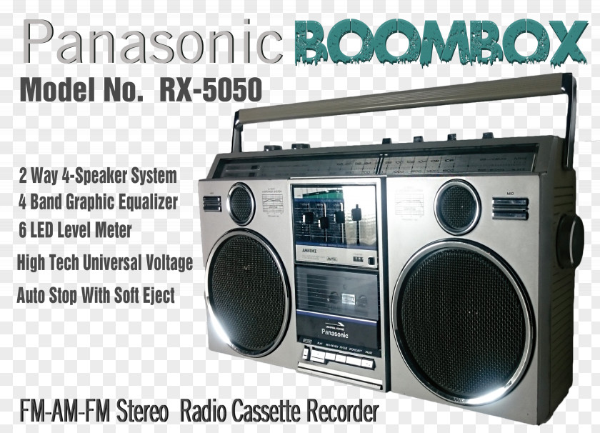 Design Boombox Stereophonic Sound Multimedia PNG