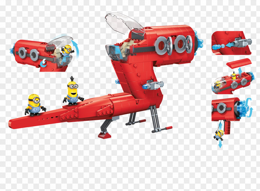 Minion Kevin Playset Mega Brands Minions Bloks Movie Supervillain Jet Toy PNG