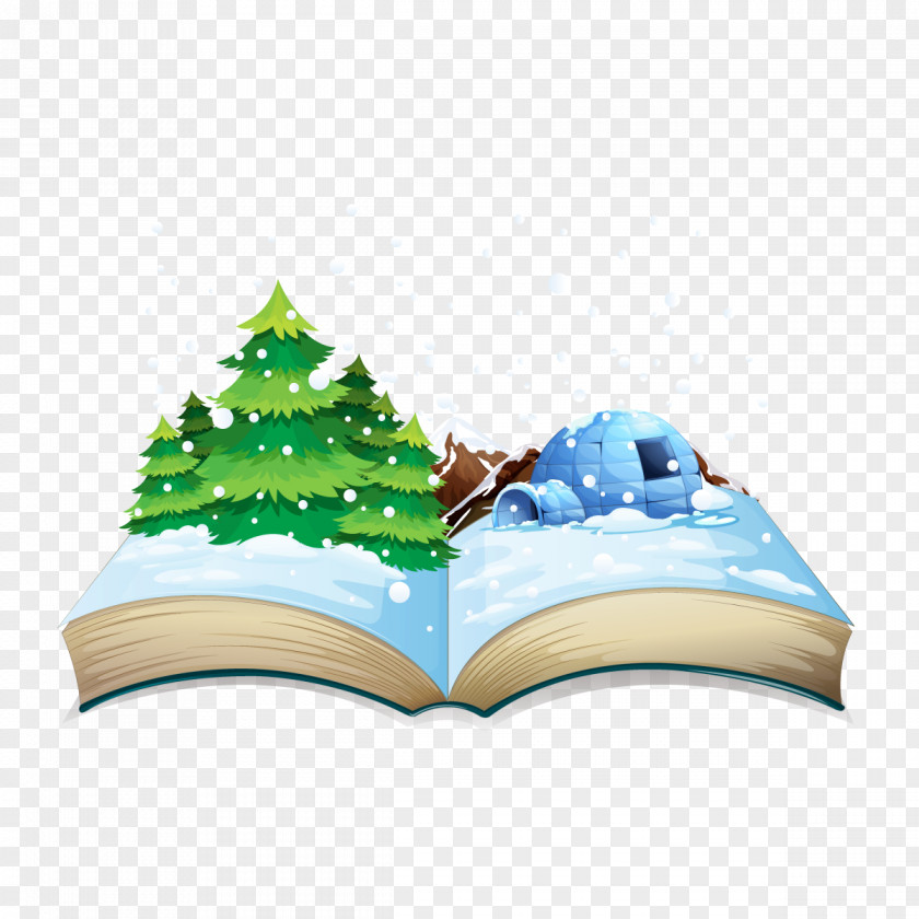Vector Snowy Winter Pop-up Book Royalty-free Stock Photography Illustration PNG