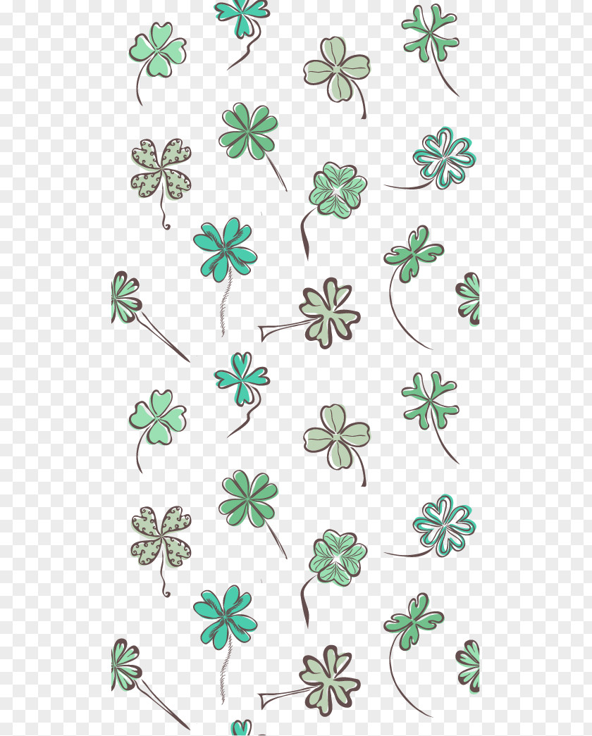 Clover Shading Vector Material Four-leaf PNG