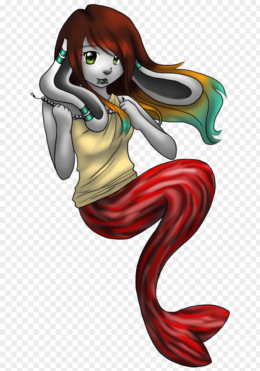 Mermaid Cartoon Brown Hair PNG