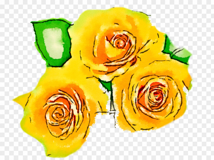 Watercolor Flowers Flower Yellow Garden Roses Painting PNG