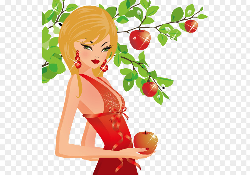 Apple Picking Fashion Beauty Clip Art PNG