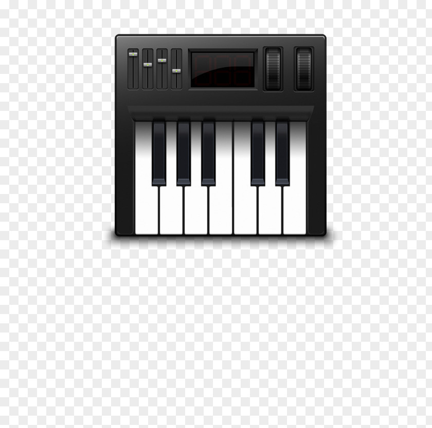 Black And White Piano Keys MIDI Controller Audio Setup Icon PNG