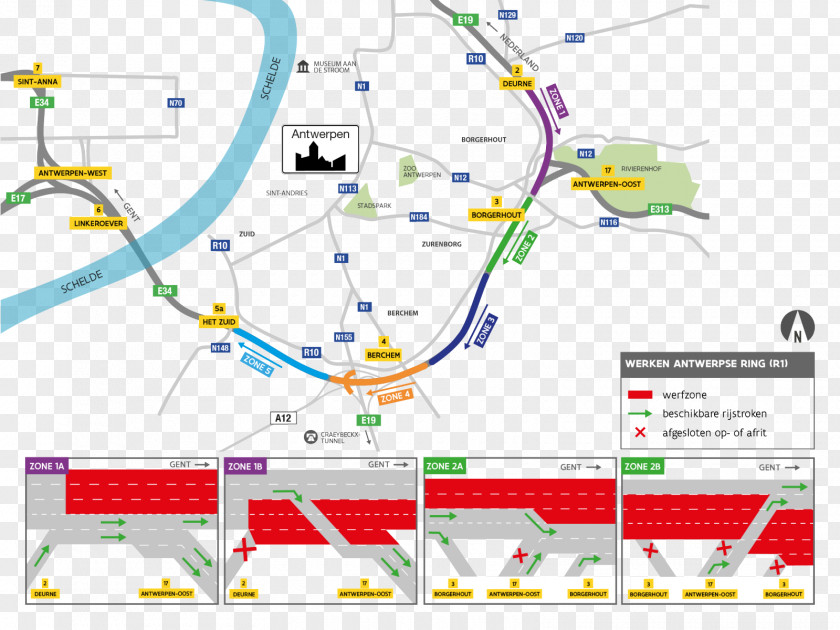 R1 Ring Road Brussels Traffic Congestion Doorgaand Gewapend Beton PNG