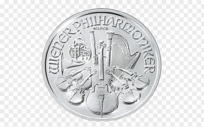 Silver Austrian Vienna Philharmonic Musikverein Coin PNG