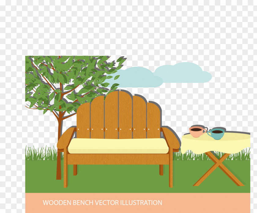Vector Park Bench Urban Chair PNG
