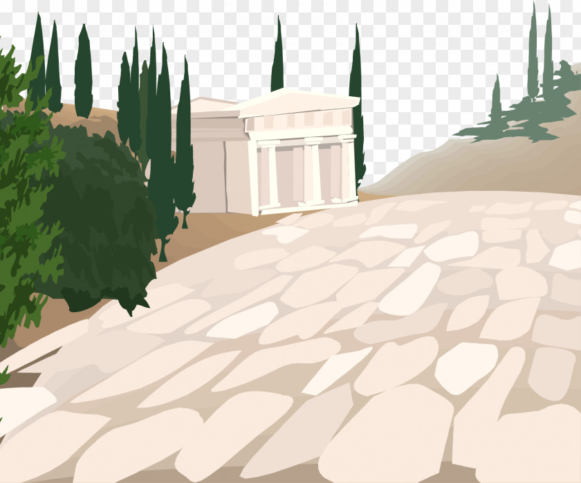 Vector Painted Stone Road Adobe Illustrator Illustration PNG