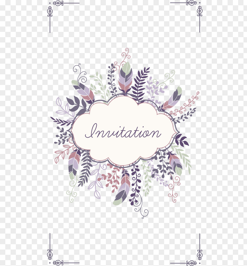 Elegant Wedding Pattern Invitation Save The Date Greeting Card PNG