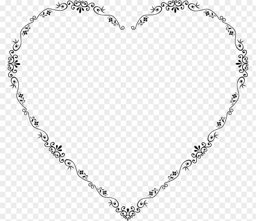 Fancy Line Heart Clip Art PNG